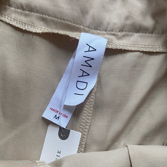 NWT Anthropologie / Amadi Pleated Wide-Leg Pants size Medium in Sand Beige Retro - Picture 8 of 11
